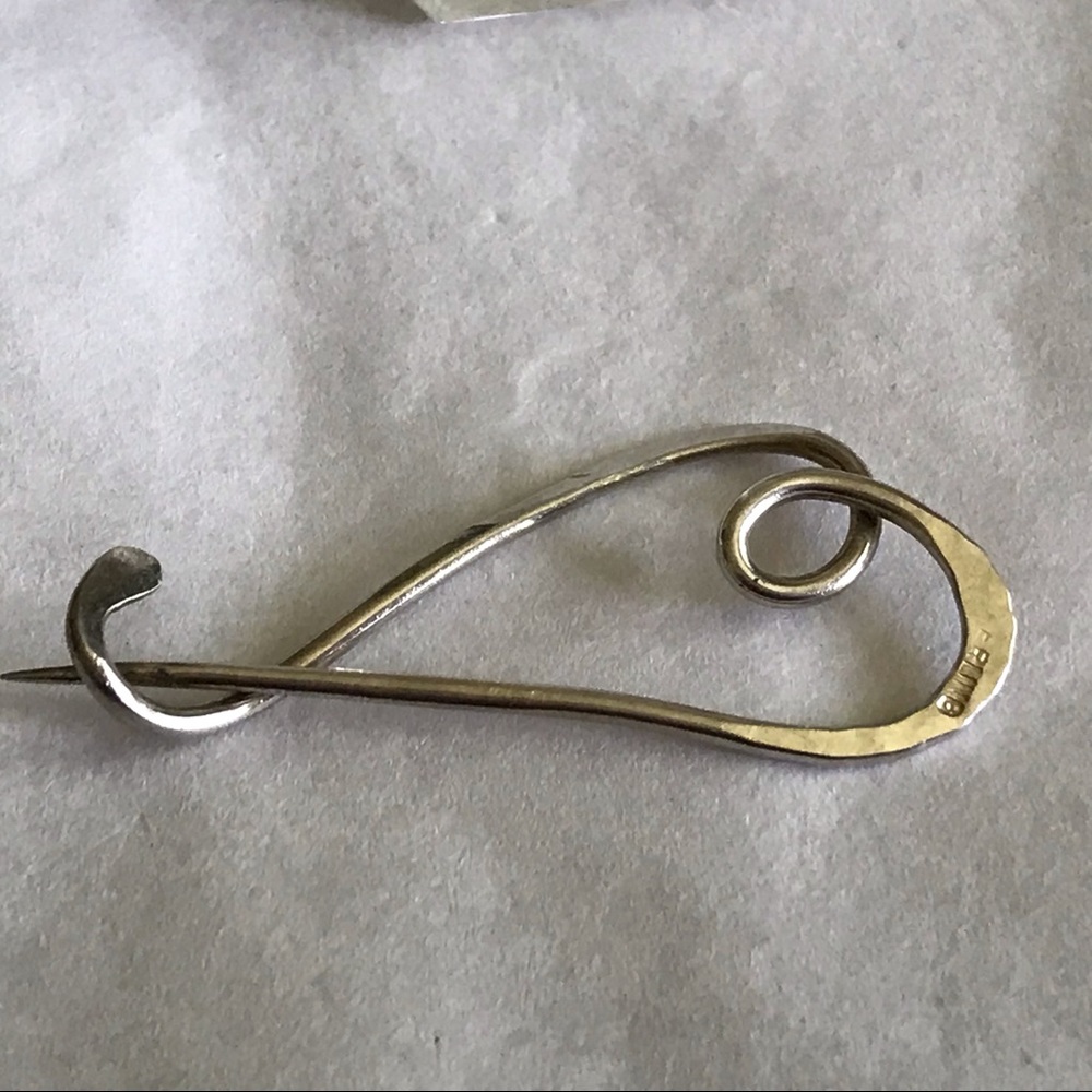 Artisan Heart Hand Hammered Sterling Silver Pin